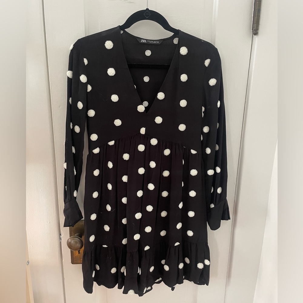 Zara Polkadot Flowy Dress